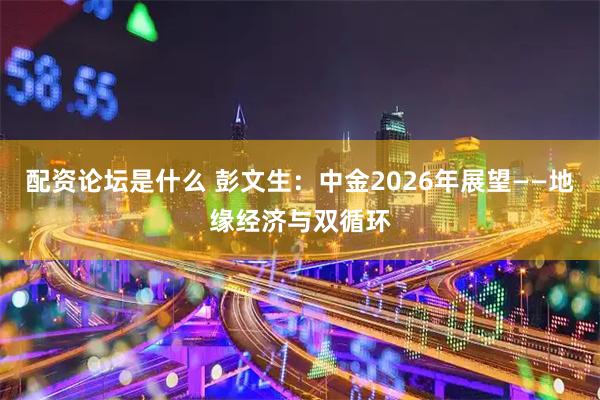 配资论坛是什么 彭文生：中金2026年展望——地缘经济与双循环