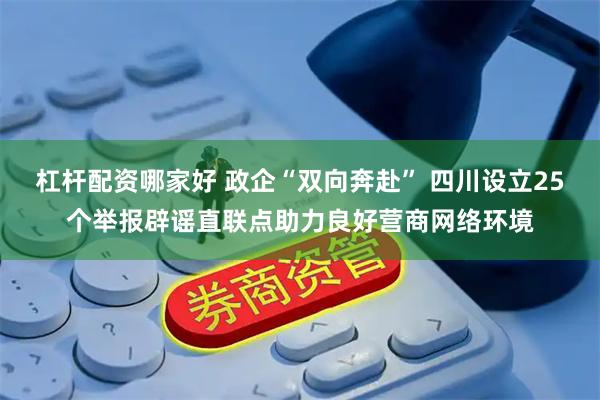 杠杆配资哪家好 政企“双向奔赴” 四川设立25个举报辟谣直联点助力良好营商网络环境